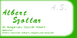 albert szollar business card