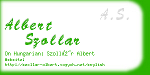 albert szollar business card